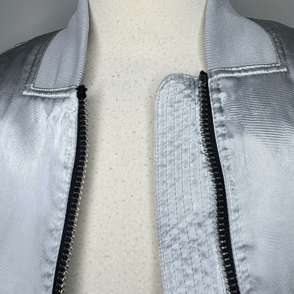ELIZABETH & JAMES Royan Silver Bomber Jacket size S - Picture 15 of 16